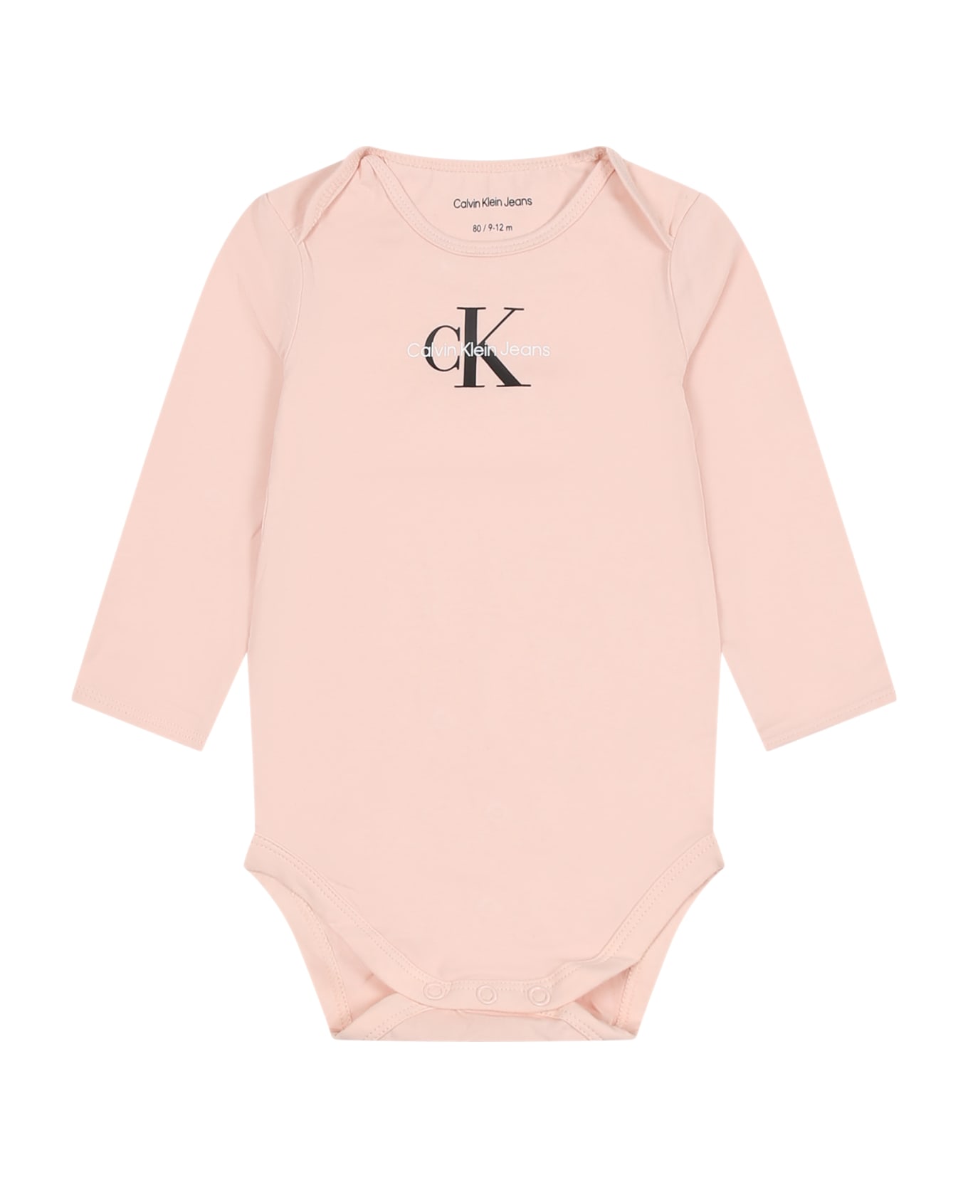 Calvin Klein Pink Body For Baby Girl With Logo - Pink