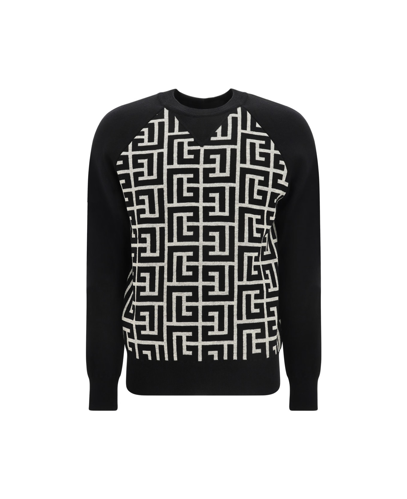 Balmain Mongram Sweater - Noir/ivoire ニットウェア