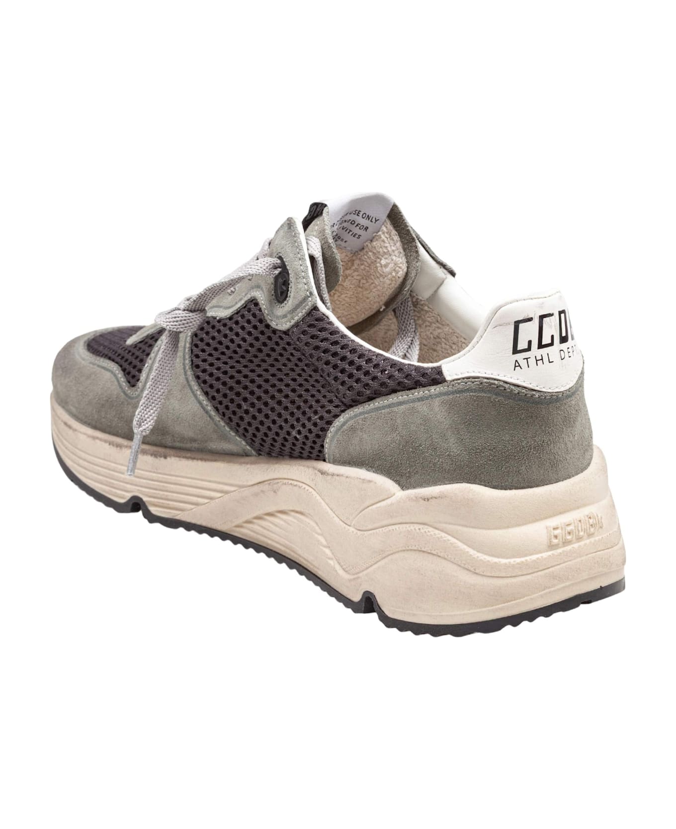 Golden Goose Running Sneakers In Suede And Fabric Color Green - Green