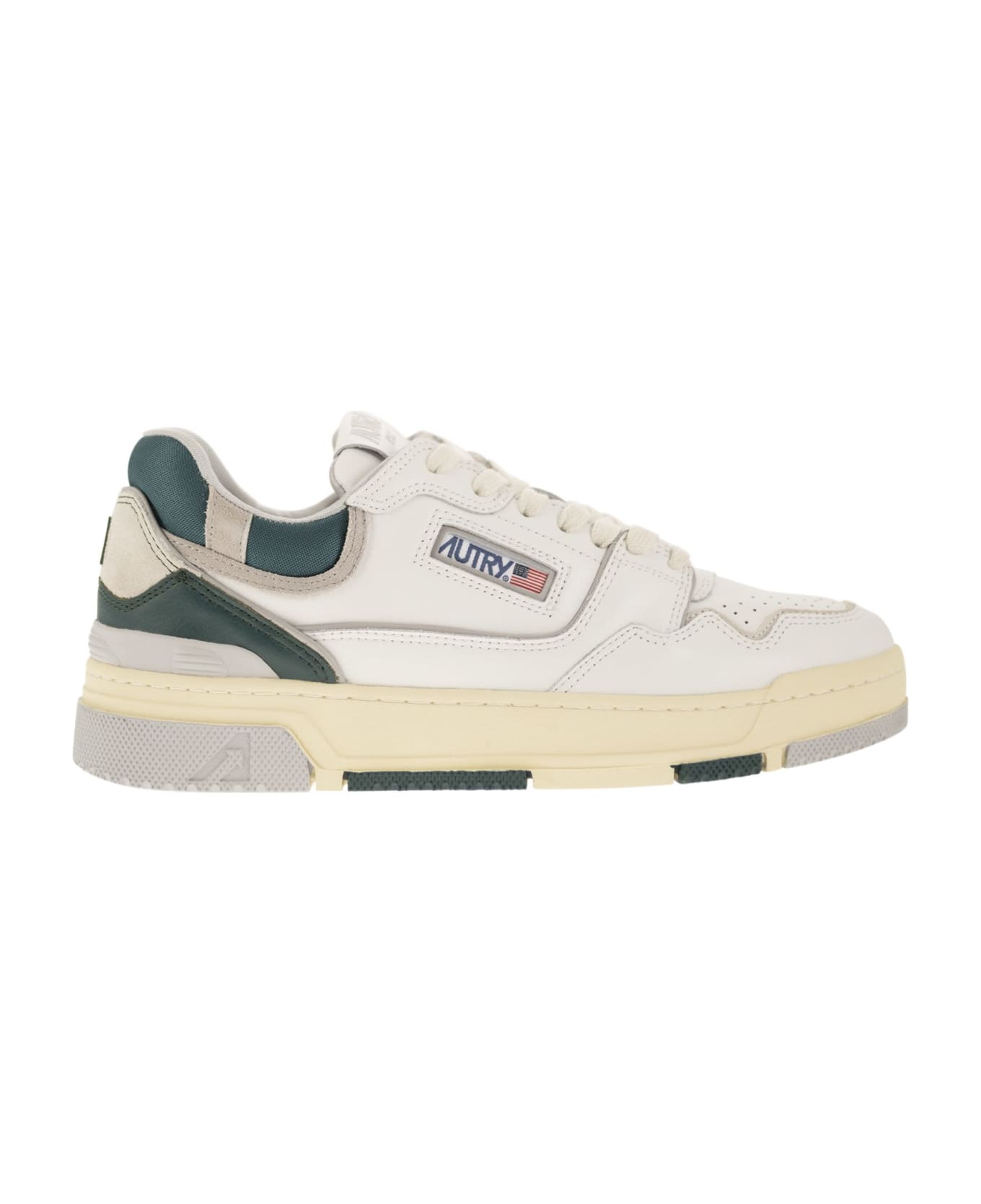 Autry Clc Leather Trainers - White/green