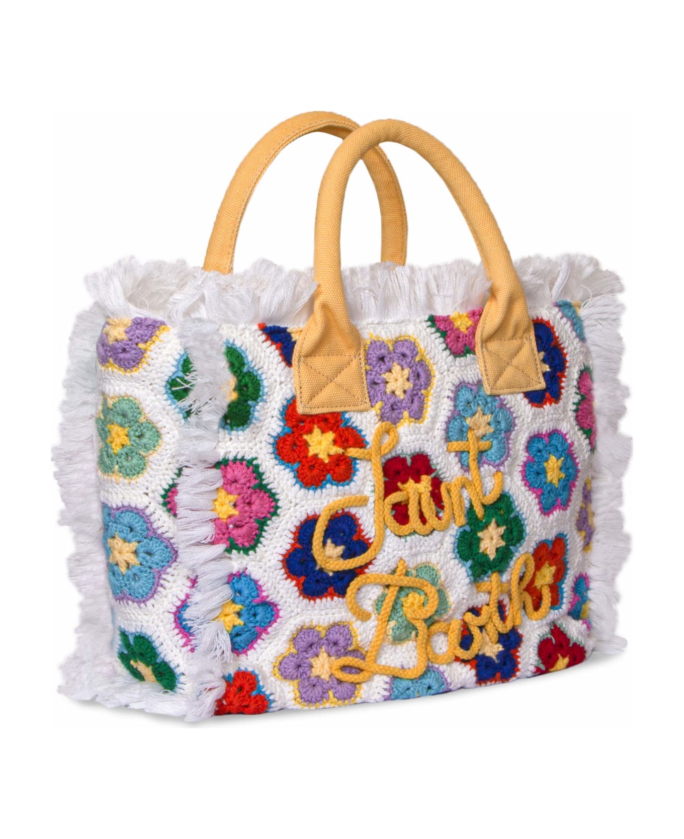 MC2 Saint Barth Vanity Crochet Flower Shoulder Bag - WHITE
