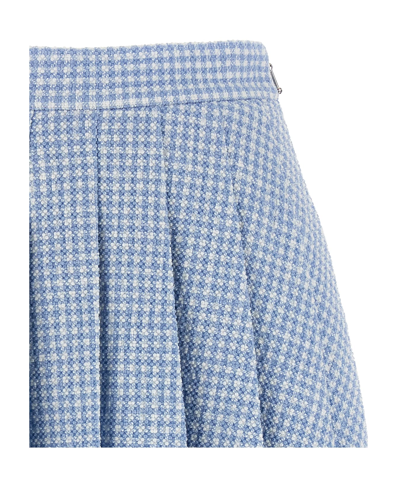 Thom Browne Pleated Tweed Skirt - Light Blue