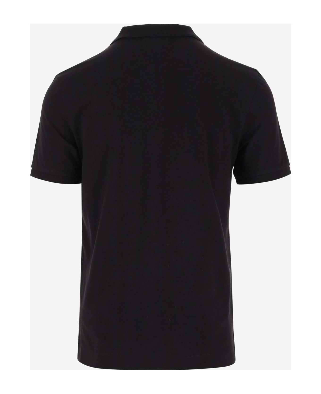 C.P. Company Cotton Blend Polo Shirt With Logo - Black