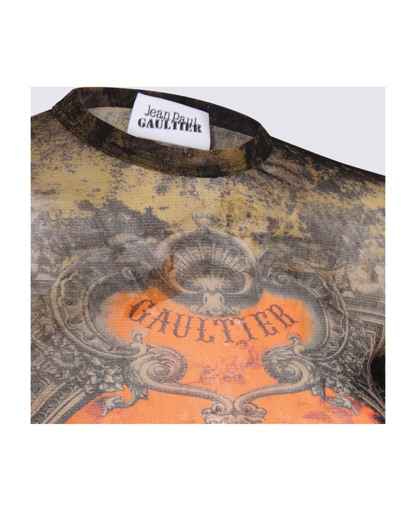 Jean Paul Gaultier Black And Red Top - BLACK/KHAKI/ORANGE