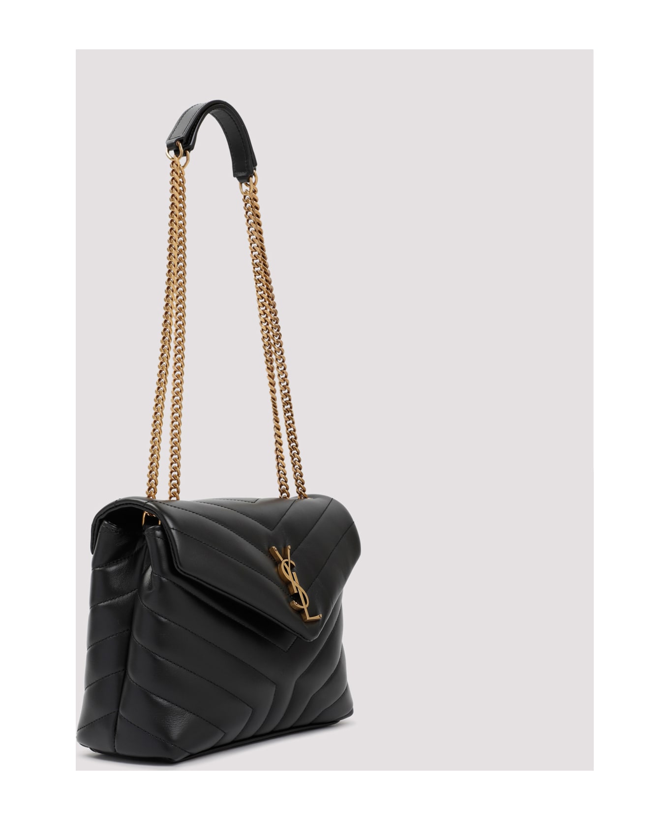 Saint Laurent Leather Loulou Bag - Nero