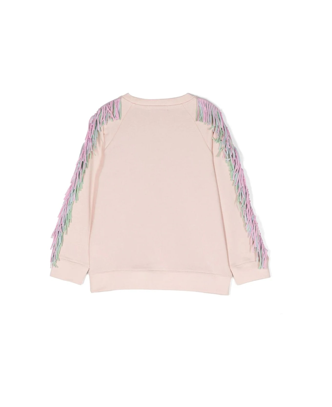 Stella McCartney Kids Pink Stella Sweatshirt With Fringes - Pink
