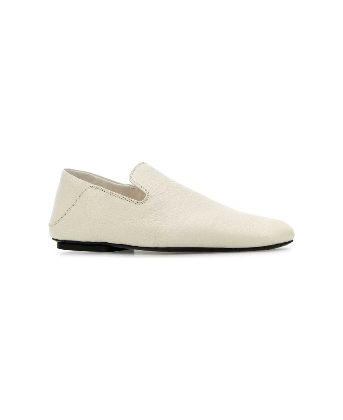 Bottega Veneta White Leather Adamo Slippers - WHITE