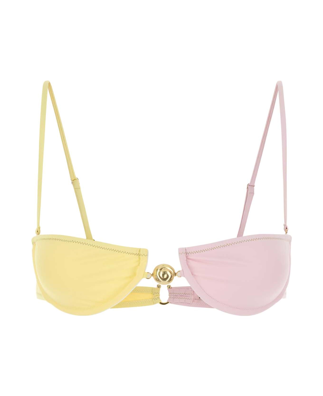 Reina Olga Two-tone Stretch Nylon Hommond Bikini Top - 2TONEPASTELLYCRA