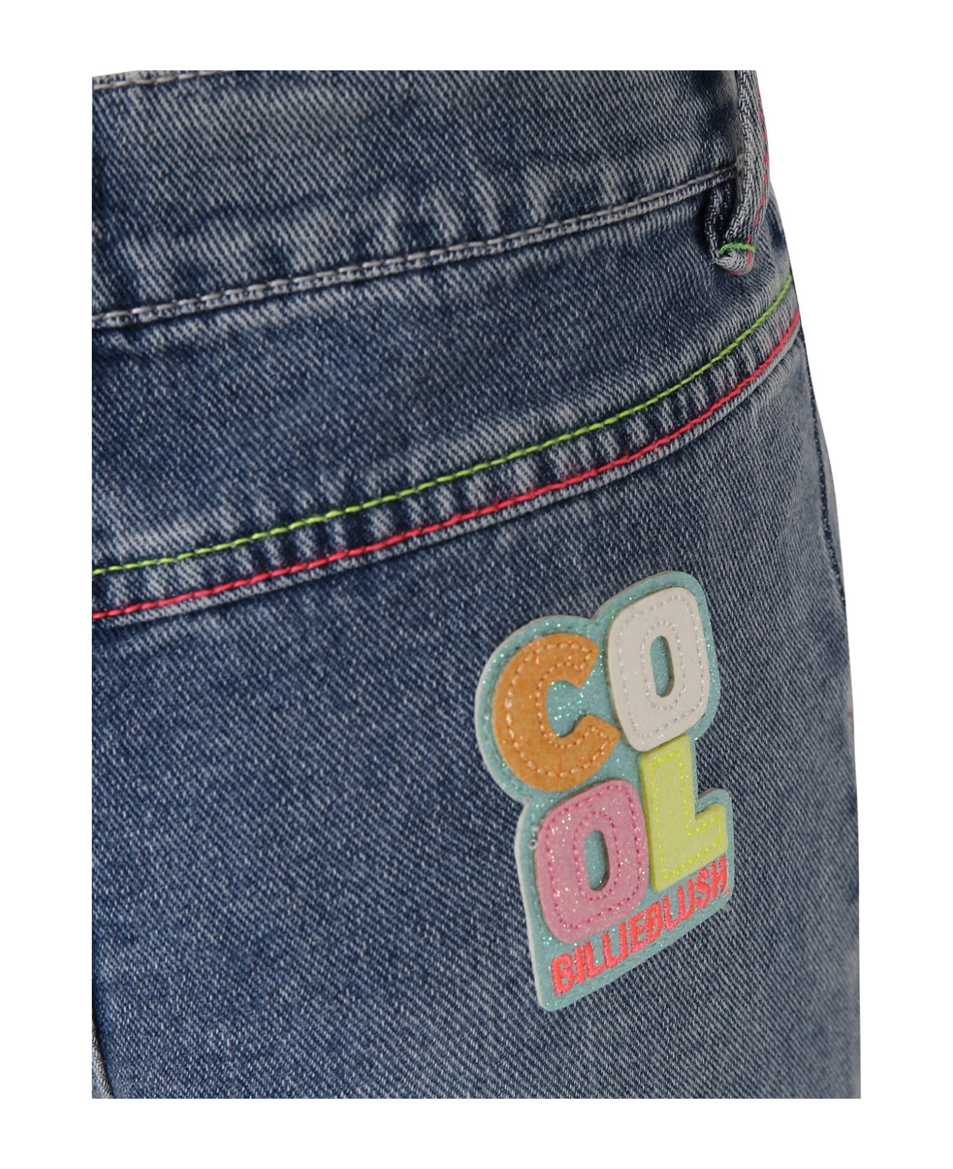 Billieblush Denim Jeans For Girl With Logo - Denim
