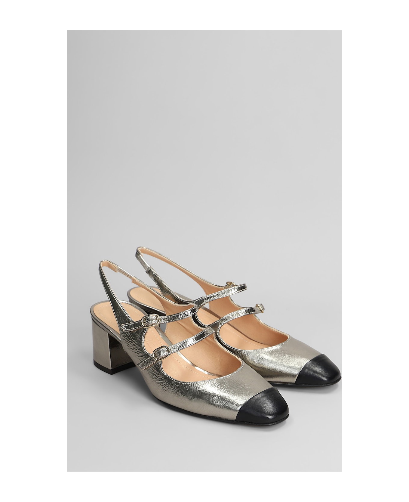 Julie Dee Pumps In Gunmetal Leather - Gunmetal