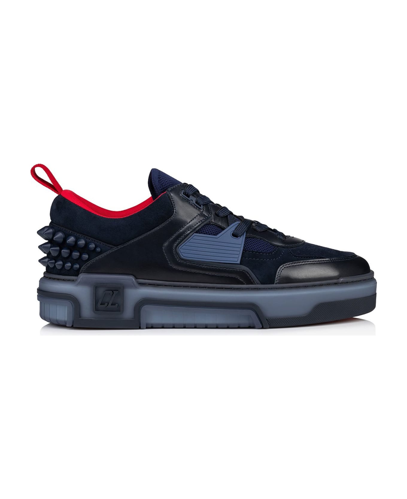 Christian Louboutin Astroloubi Sneakers In Calf Leather And Suede - MARINE