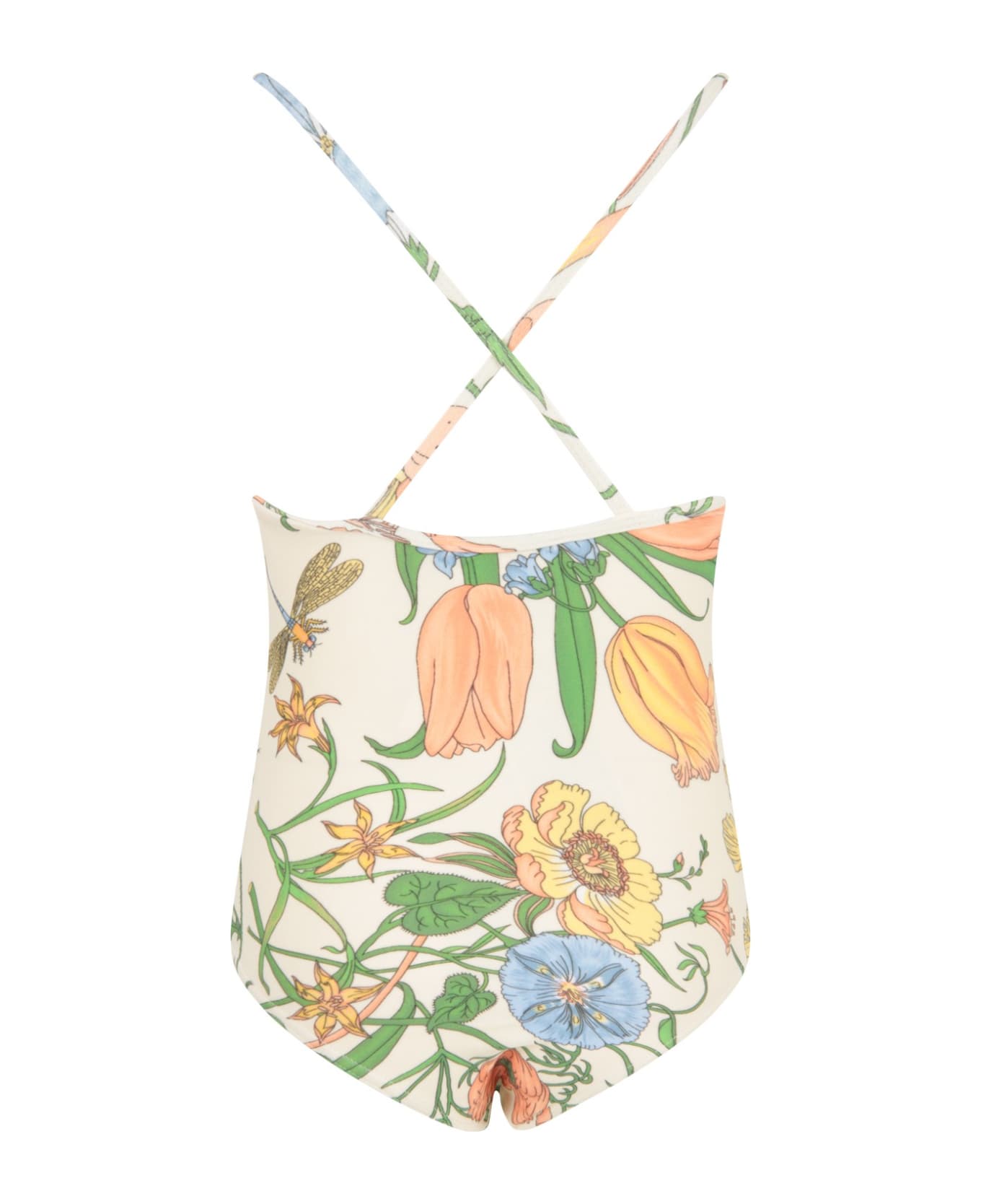 Gucci Ivory Girl Swimsuit With Logo - Magnolia