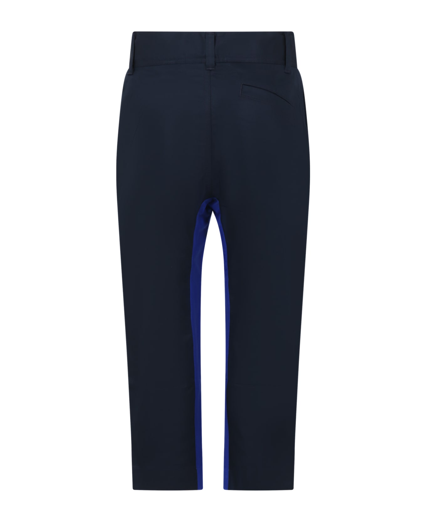 Burberry Blue Trousers For Boy With Embroidery - Blue