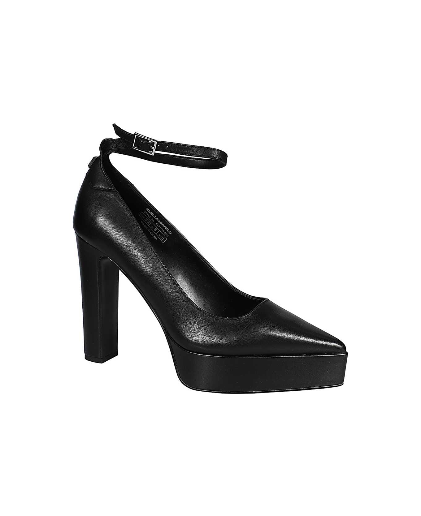 Karl Lagerfeld Leather Pointy-toe Pumps - black