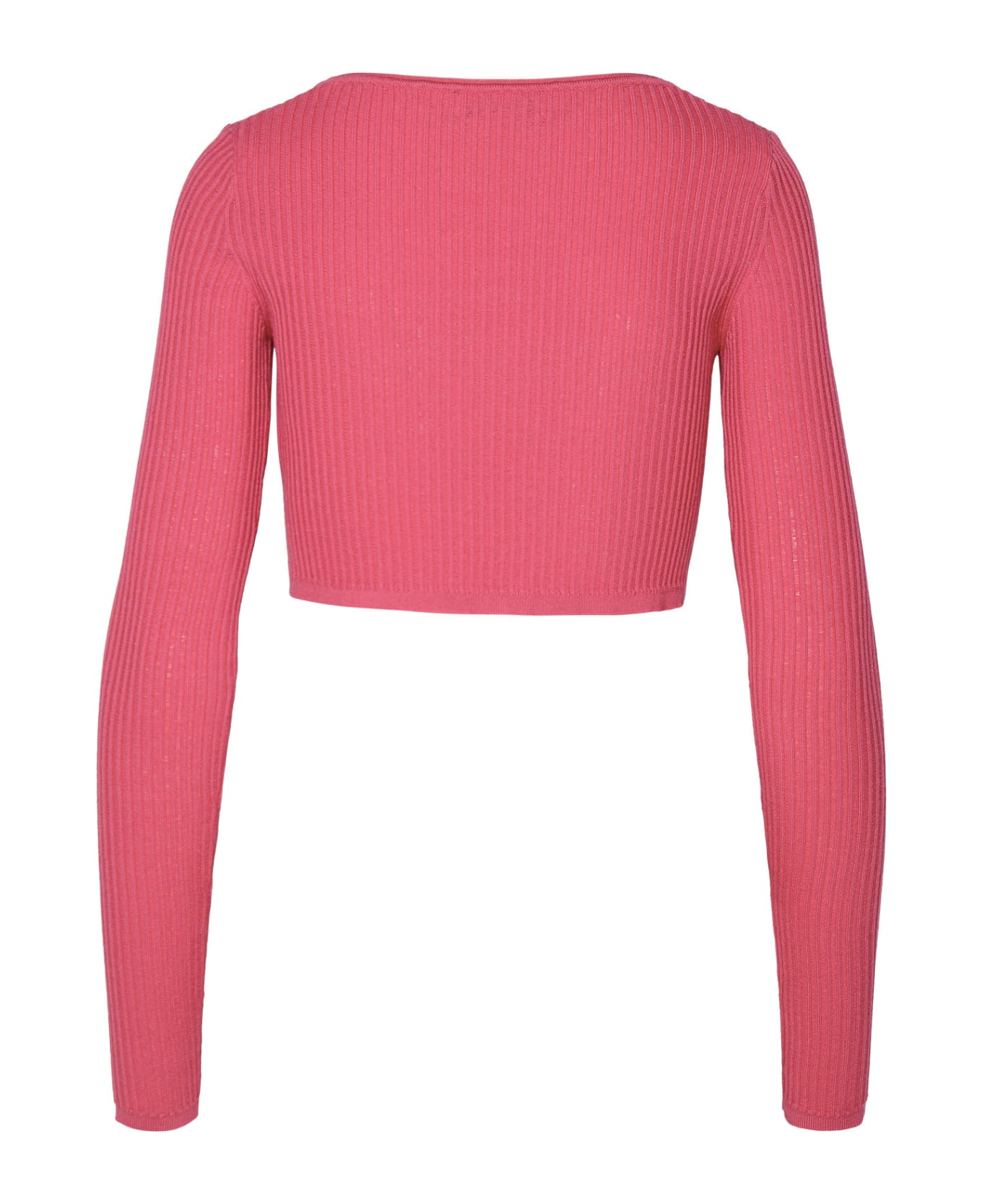 Blumarine Fuchsia Viscose Blend Cropped Sweater - Red Bud ニットウェア