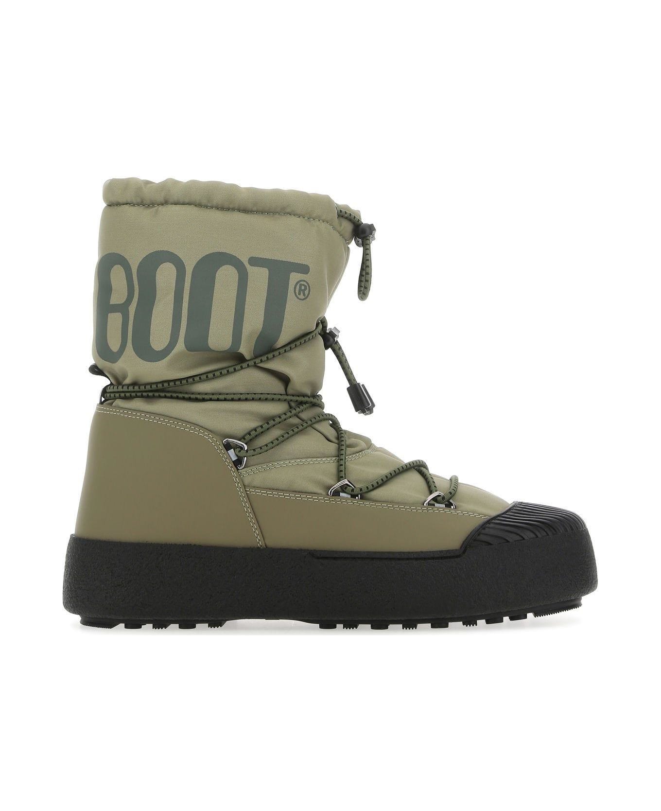 Moon Boot Multicolor Suede And Fabric Mtrack Ankle Boots - GREEN