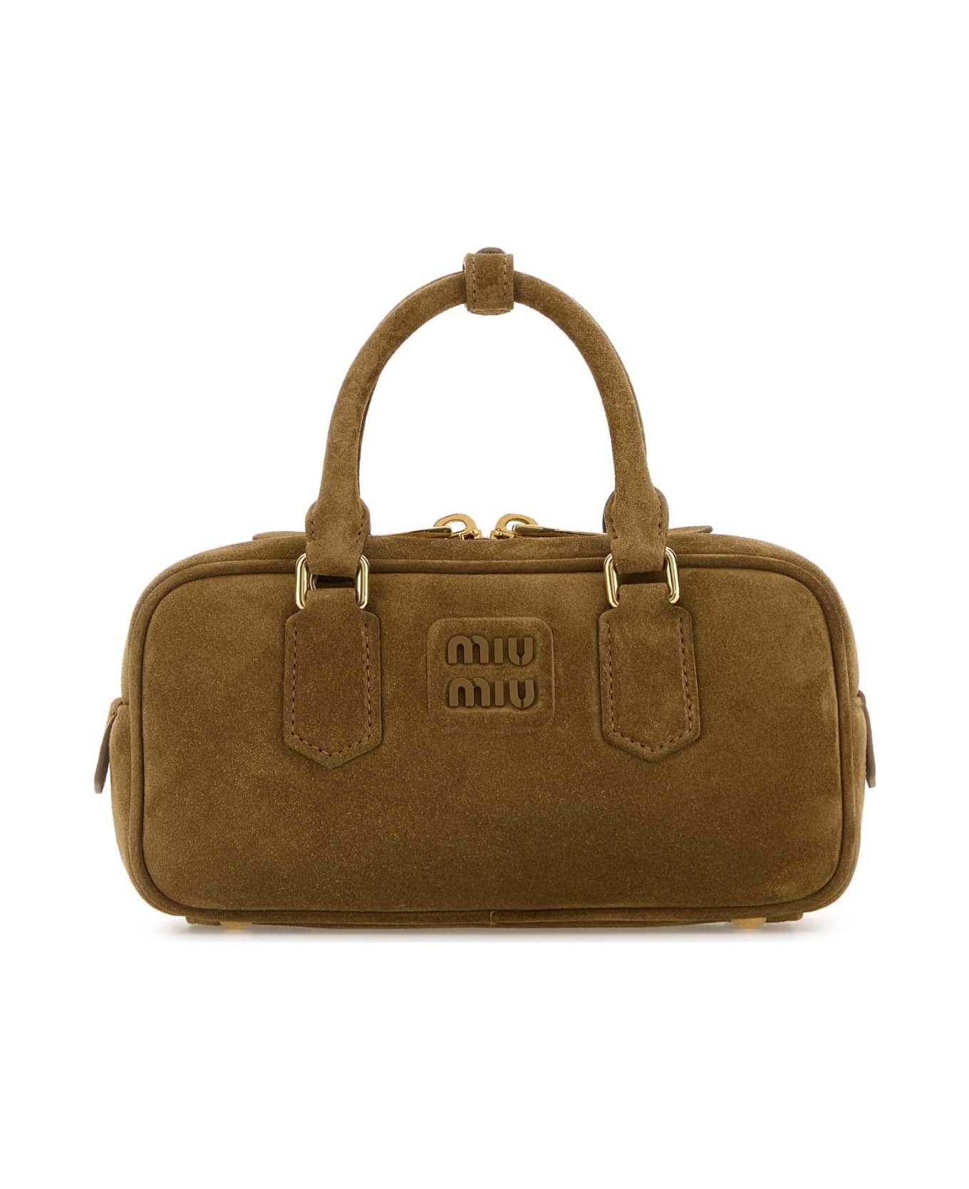 Miu Miu Biscuit Suede Arcadie Handbag - OLIVA