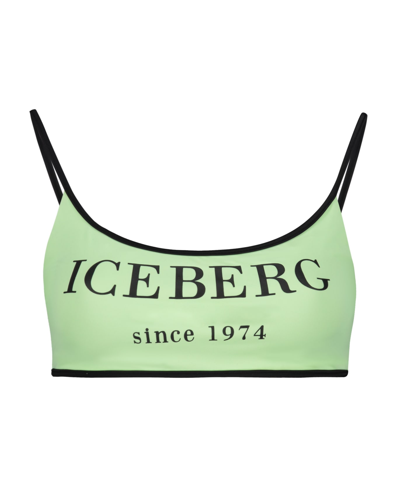 Iceberg Printed Bikini Top - green