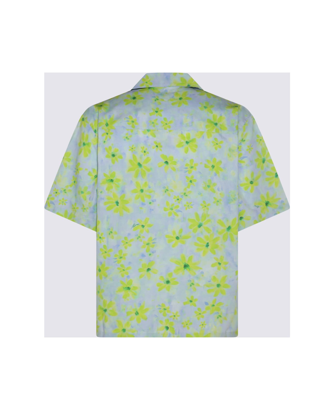 Marni Aquamarine And Green Cotton Shirt - AQUAMARINE