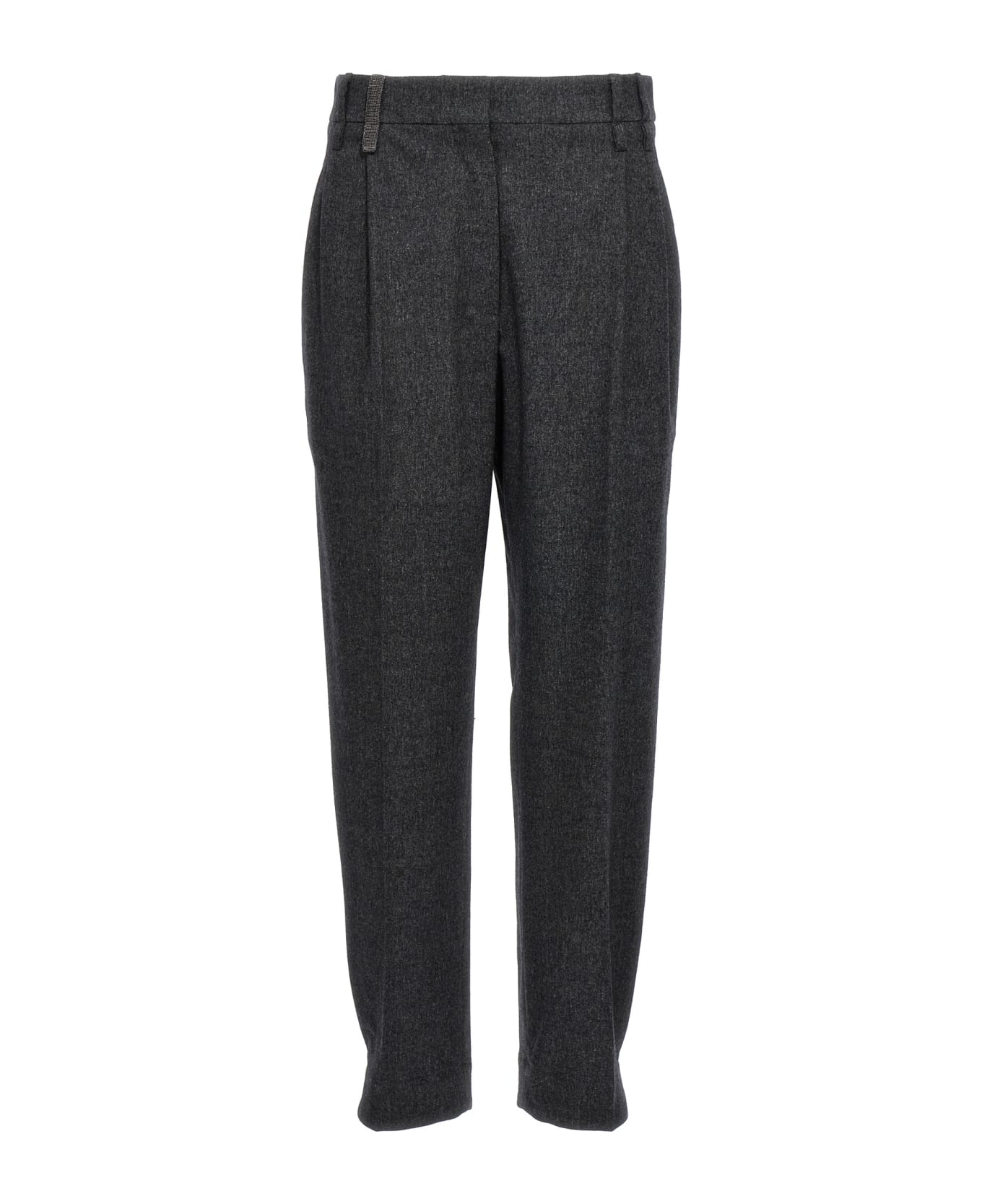 Brunello Cucinelli 'monile' Flannel Pants - Dark Grey ボトムス