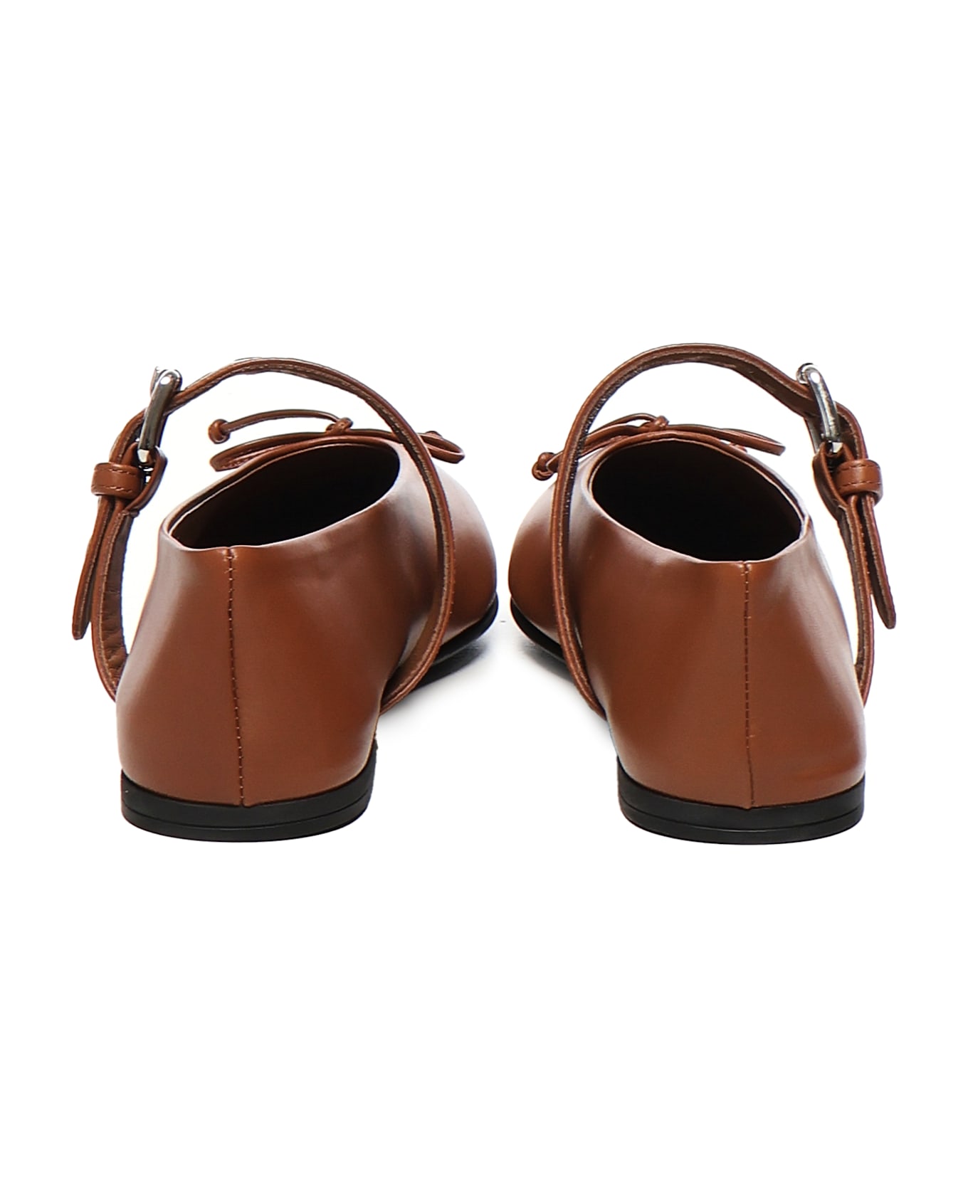 Miu Miu Leather Ballet Flats - Brandy