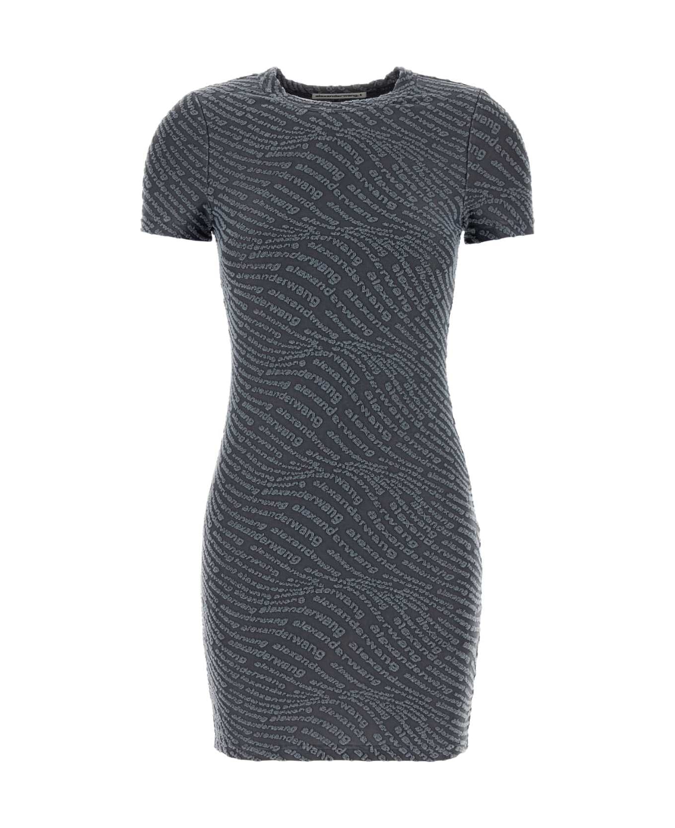 T by Alexander Wang Dark Grey Stretch Polyester Mini Dress - GRAPHITE