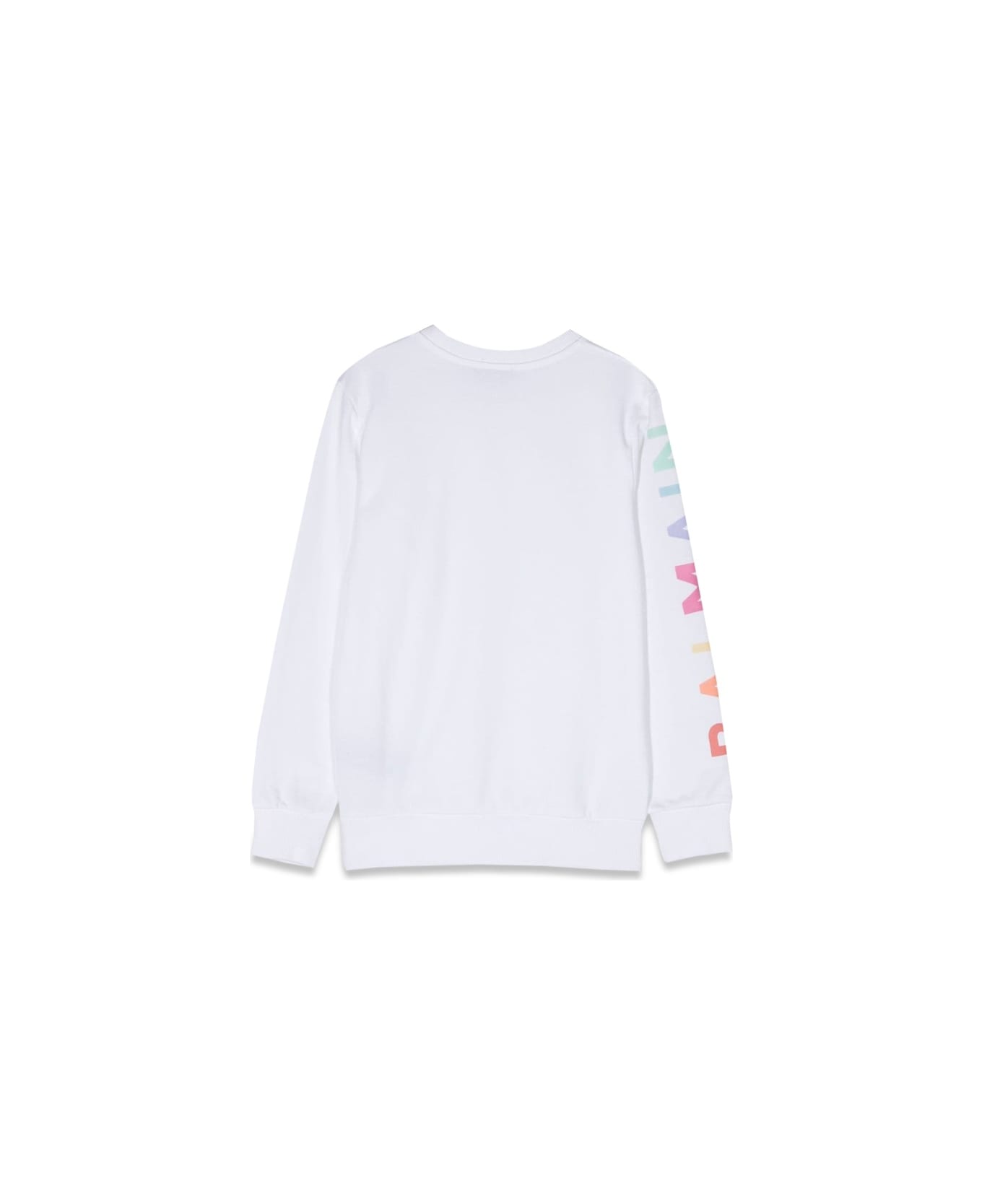 Balmain Sweatshirt Crewneck Logo On Sleeve - WHITE