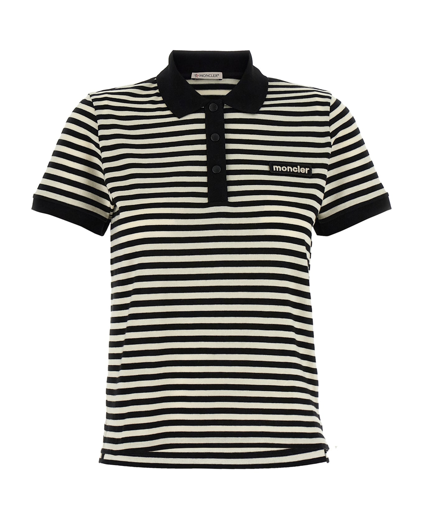 Moncler Striped Polo Shirt - Black