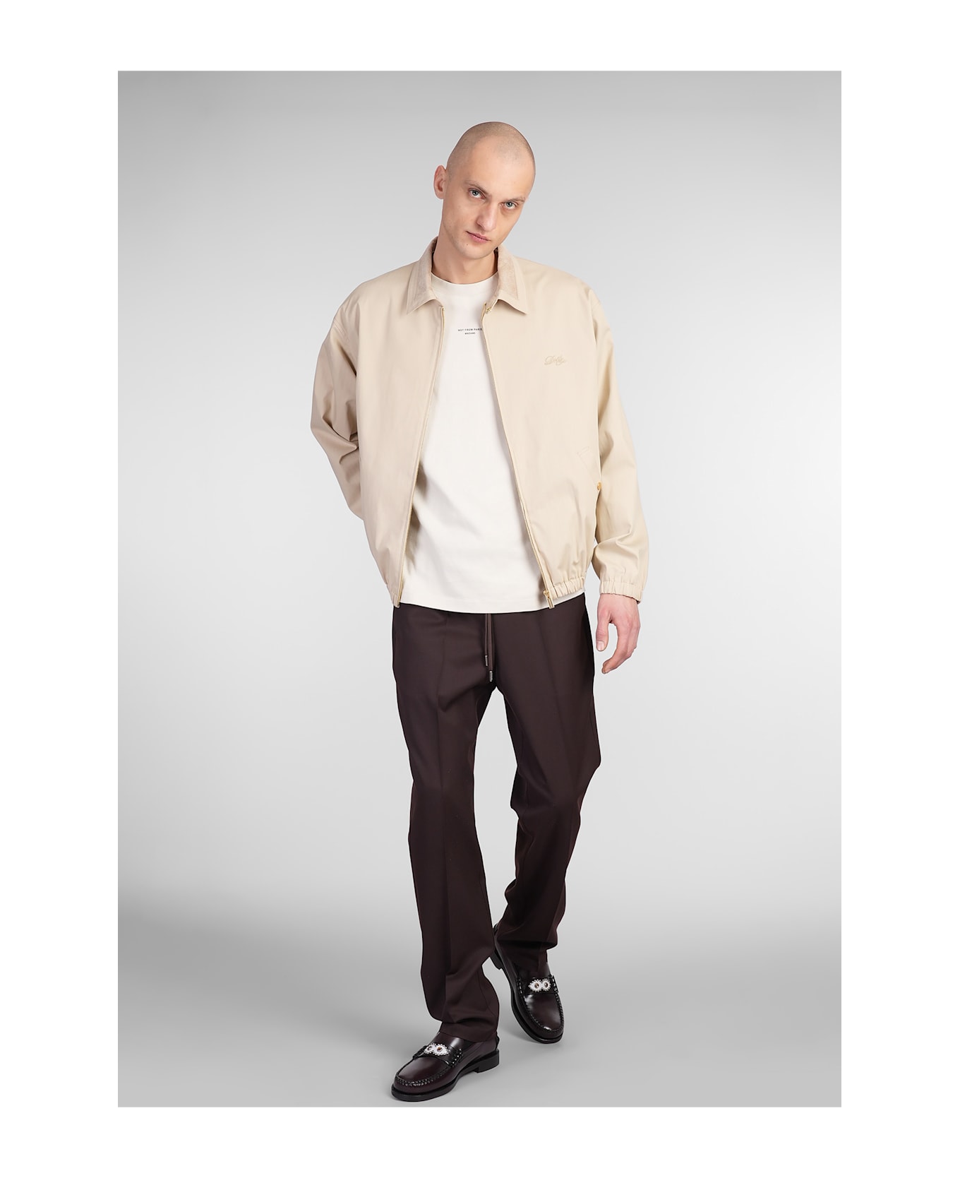 Drôle de Monsieur Casual Jacket In Beige Cotton - beige
