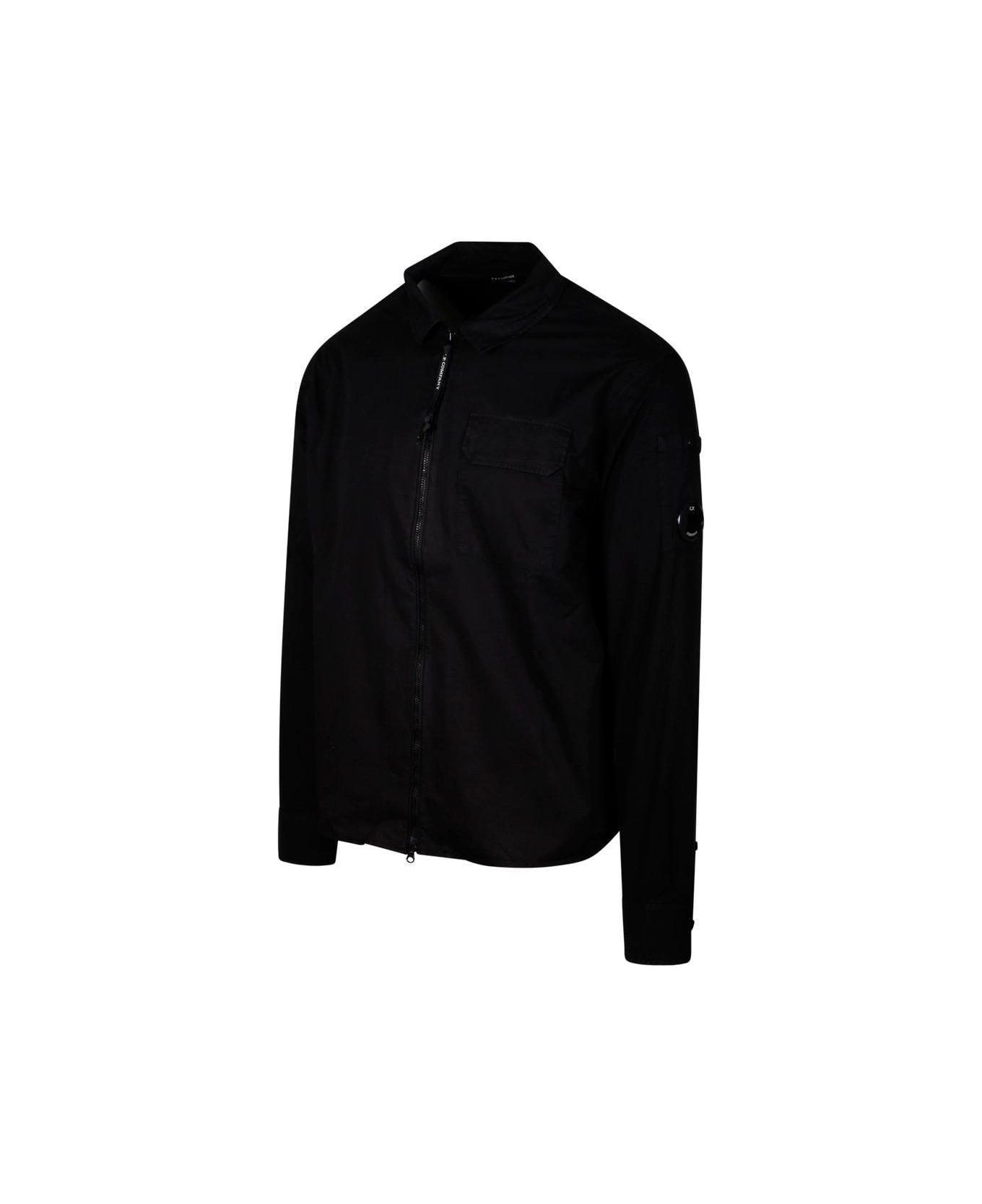 C.P. Company Zip Up Collared Shirt C.p. Company - BLACK