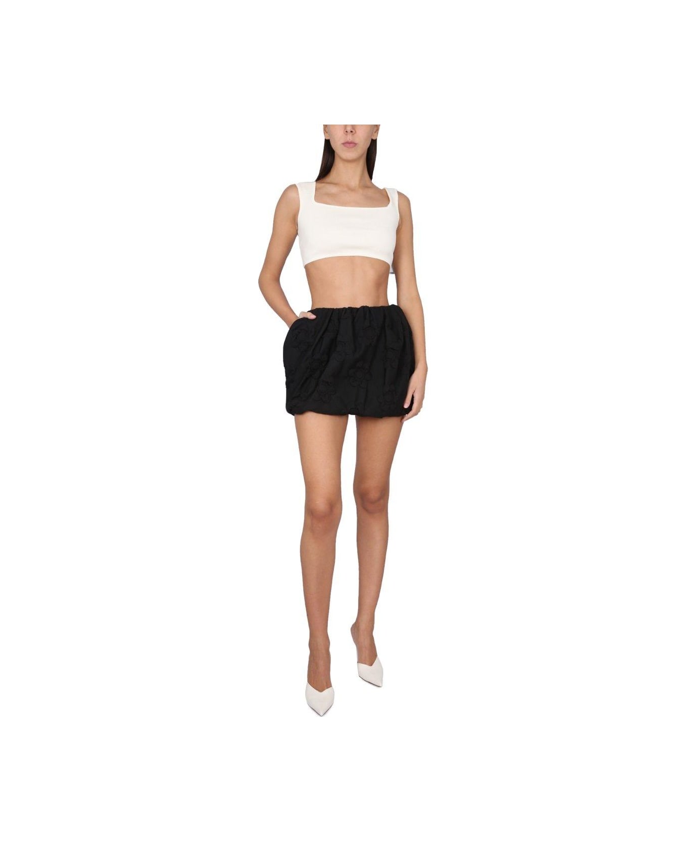Max Mara Floral Patterned Mini Skirt - BLACK