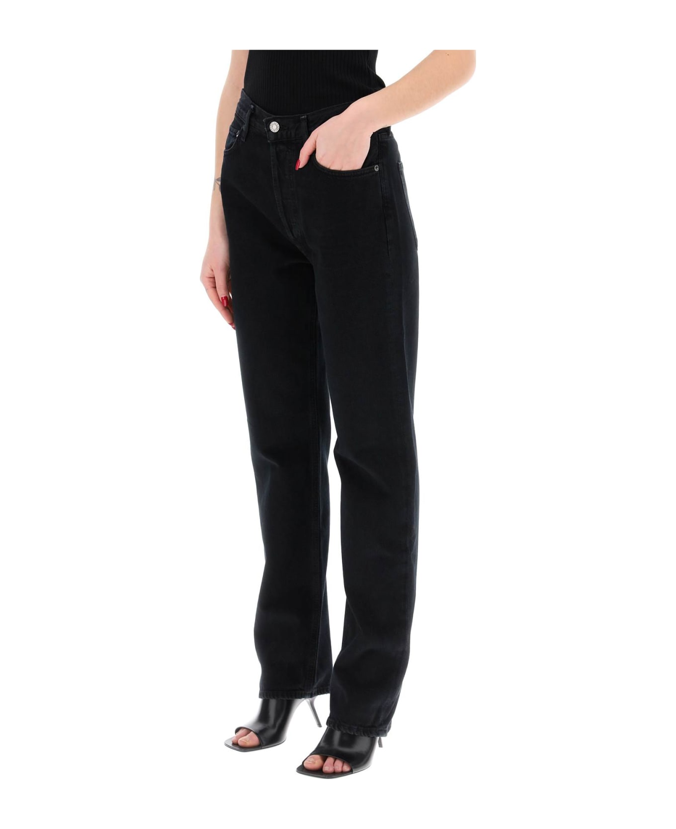 AGOLDE '90's Pinch Waist High-waisted - CRUSHED (Black)