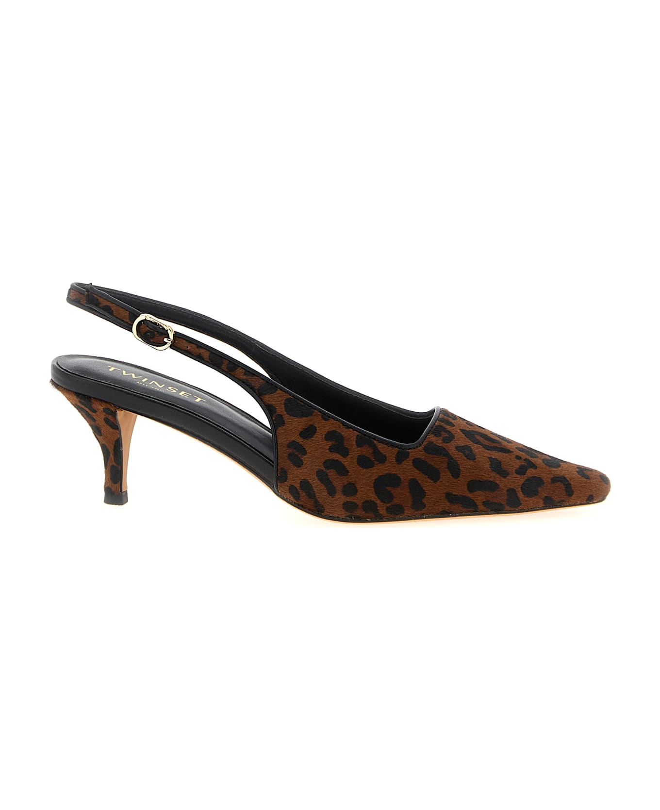 TwinSet Animal Print Slingbacks - Brown