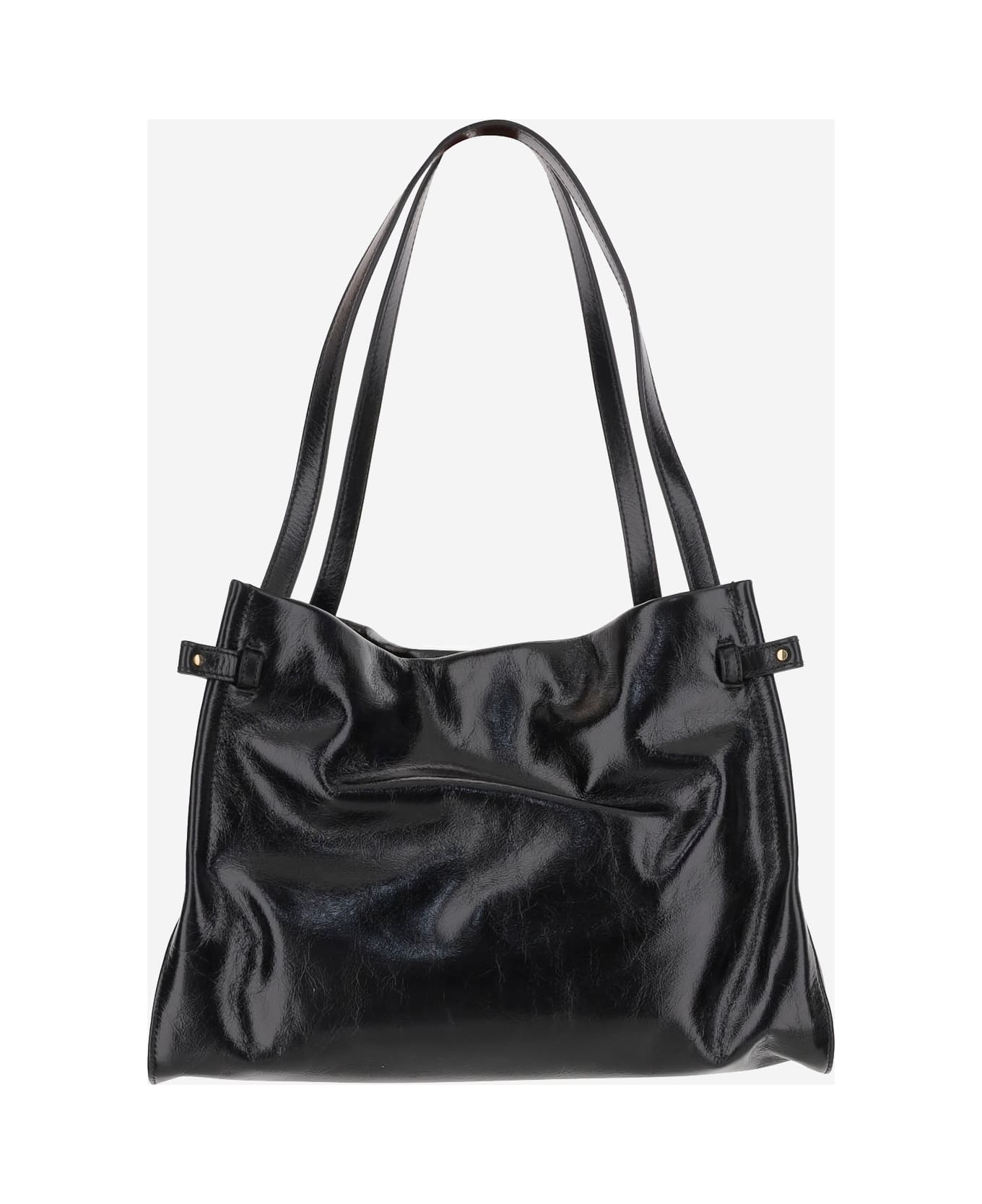 Chloé Glossy Leather Shoulder Bag - Black