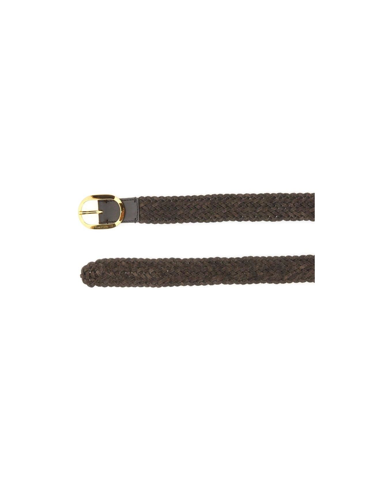 Tom Ford Braided Buckle Belt - BROWN ベルト