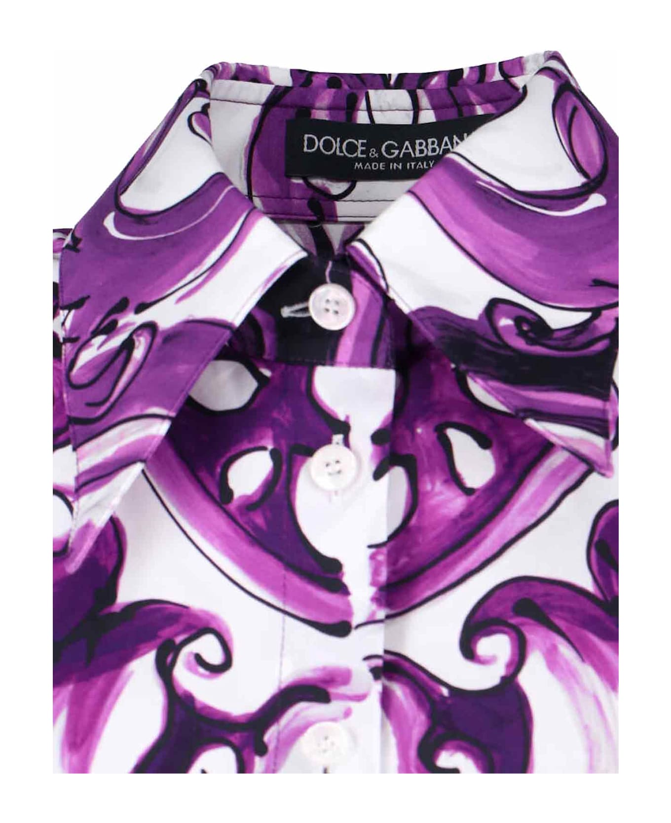 Dolce 
Gabbana 
maiolica
 Crop Shirt - Purple