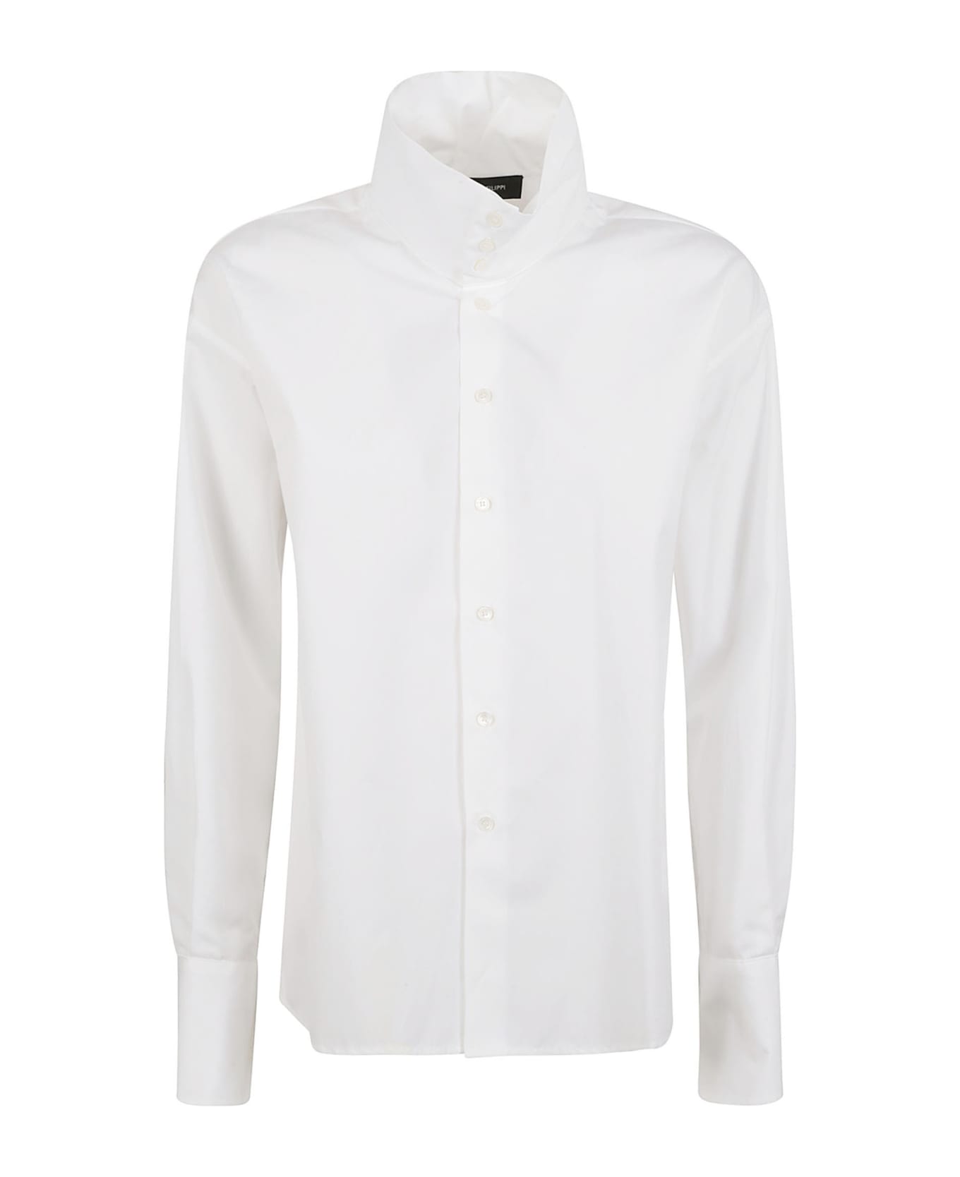 Fabiana Filippi Stand-up Collar Poplin Shirt - White/Black