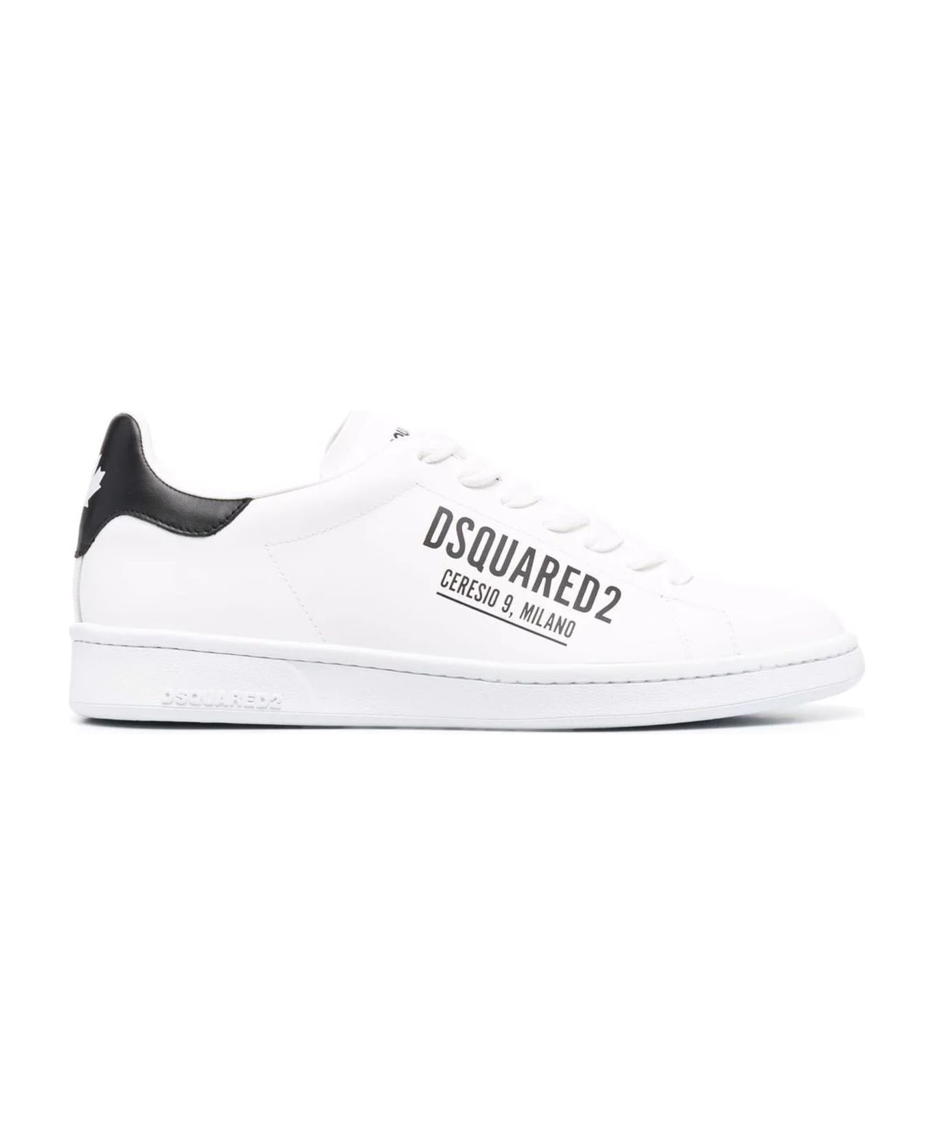 Dsquared2 White Calf Leather Sneakers - White