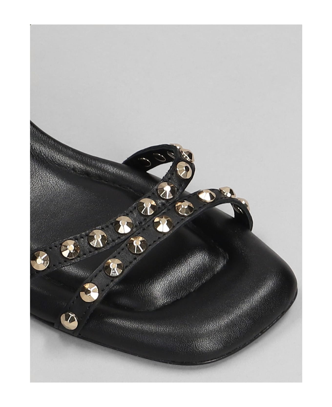 Ash Jody Sandals In Black Leather - black