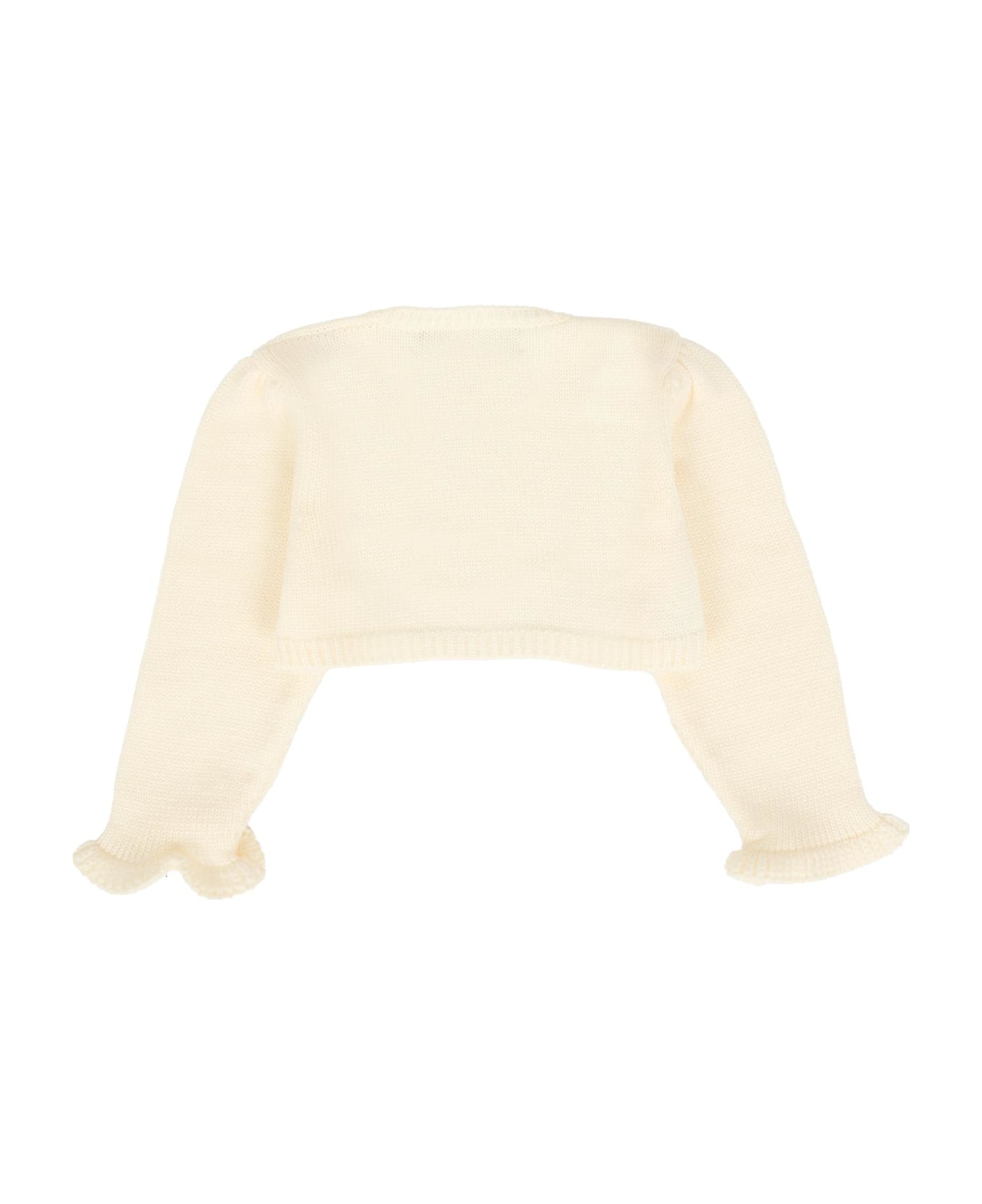 La stupenderia Ivory Cardigan For Baby Girl - Ivory
