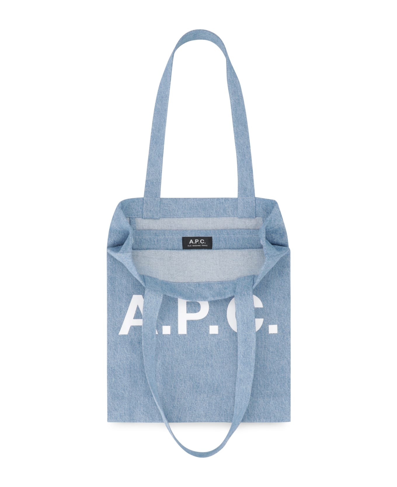A.P.C. Lou Logo Detail Tote Bag - Denim