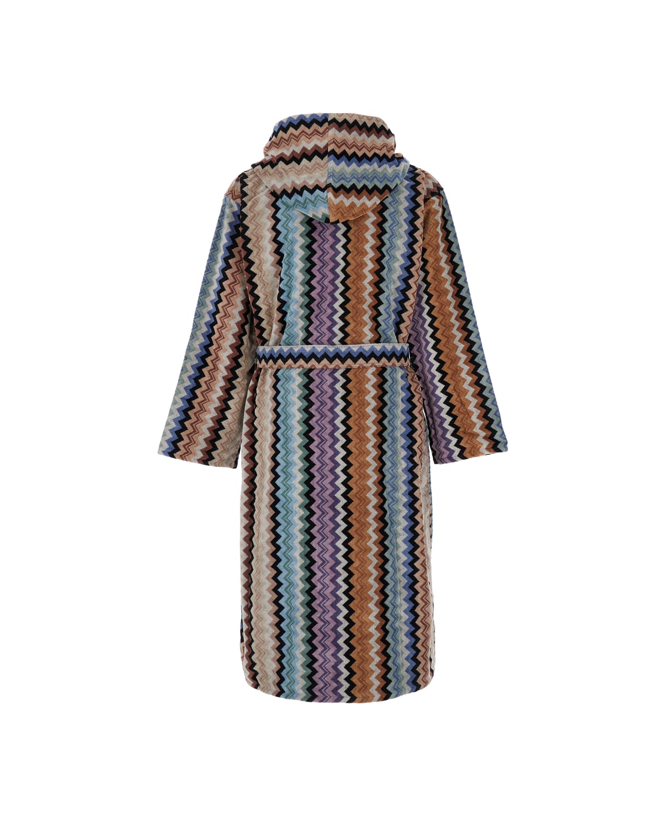 Missoni 'adam' Multicolor Bathrobe With Zig Zag Motif In Cotton - Multicolor