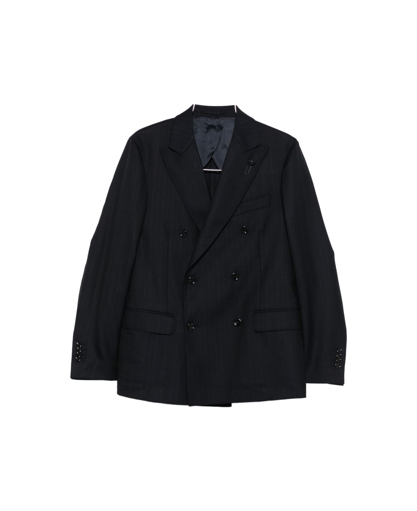 Lardini Double-breasted Suit - Black