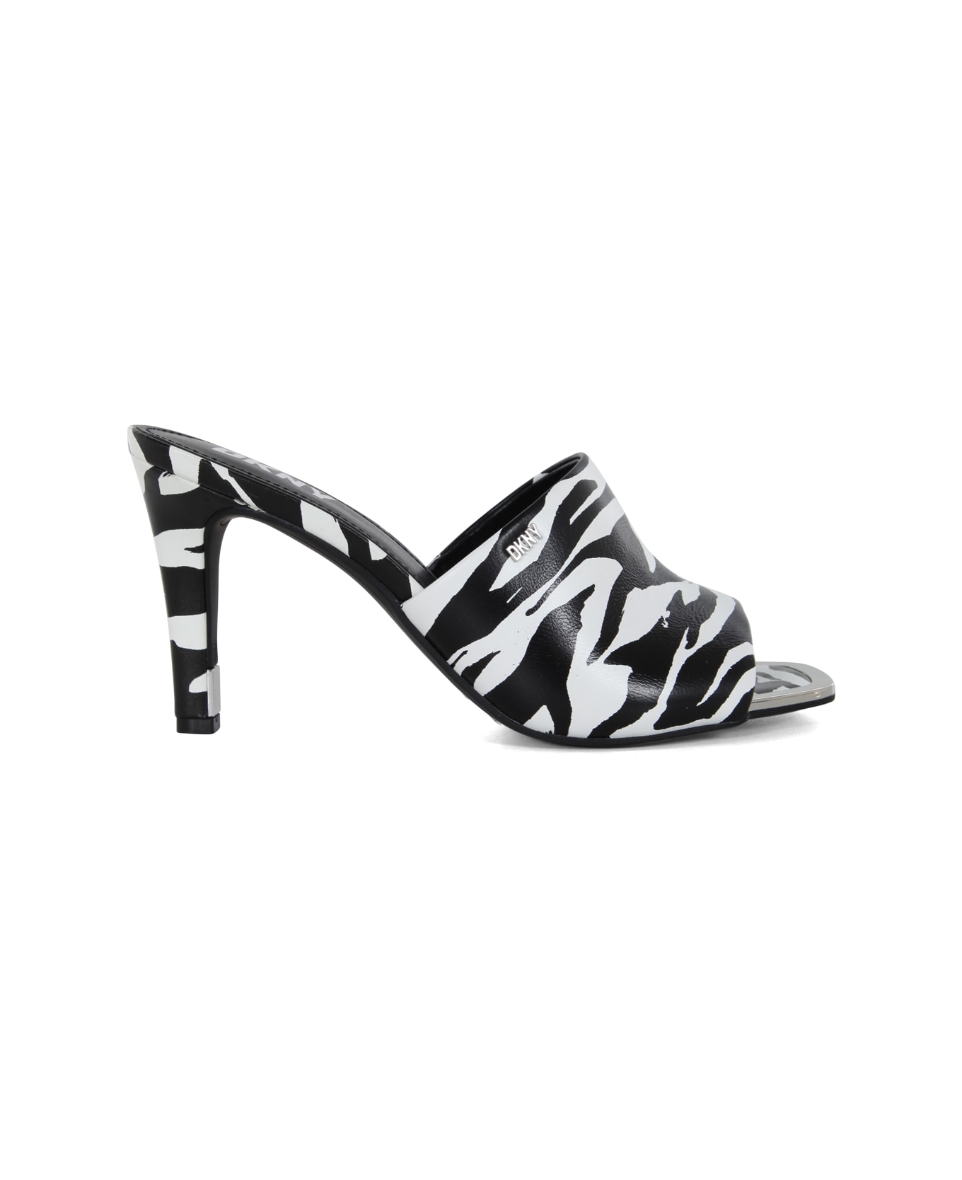 DKNY Dress Shoes Sandal Mule 90mm - Black White
