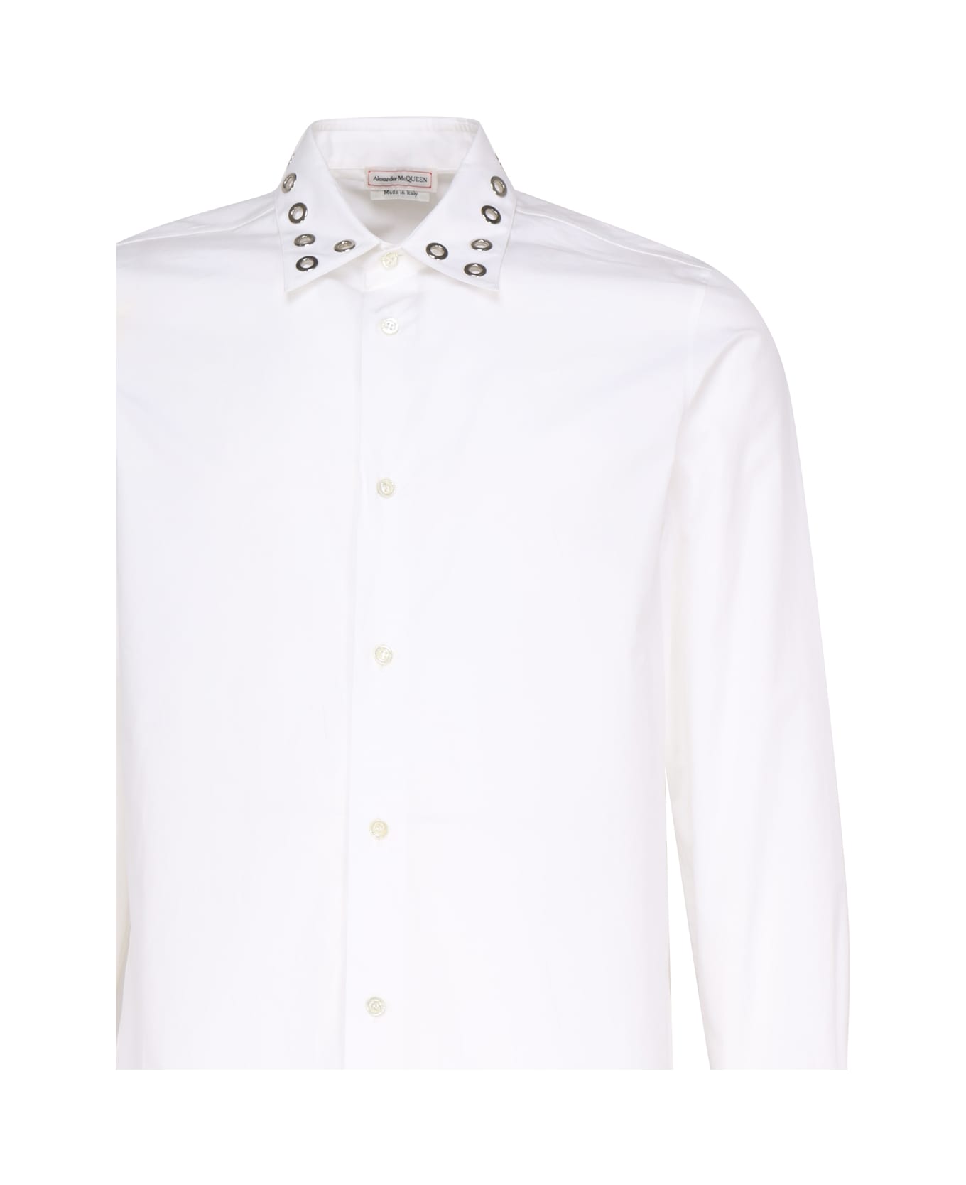 Alexander McQueen Shirt With Studded Collar And Cuffs - White
