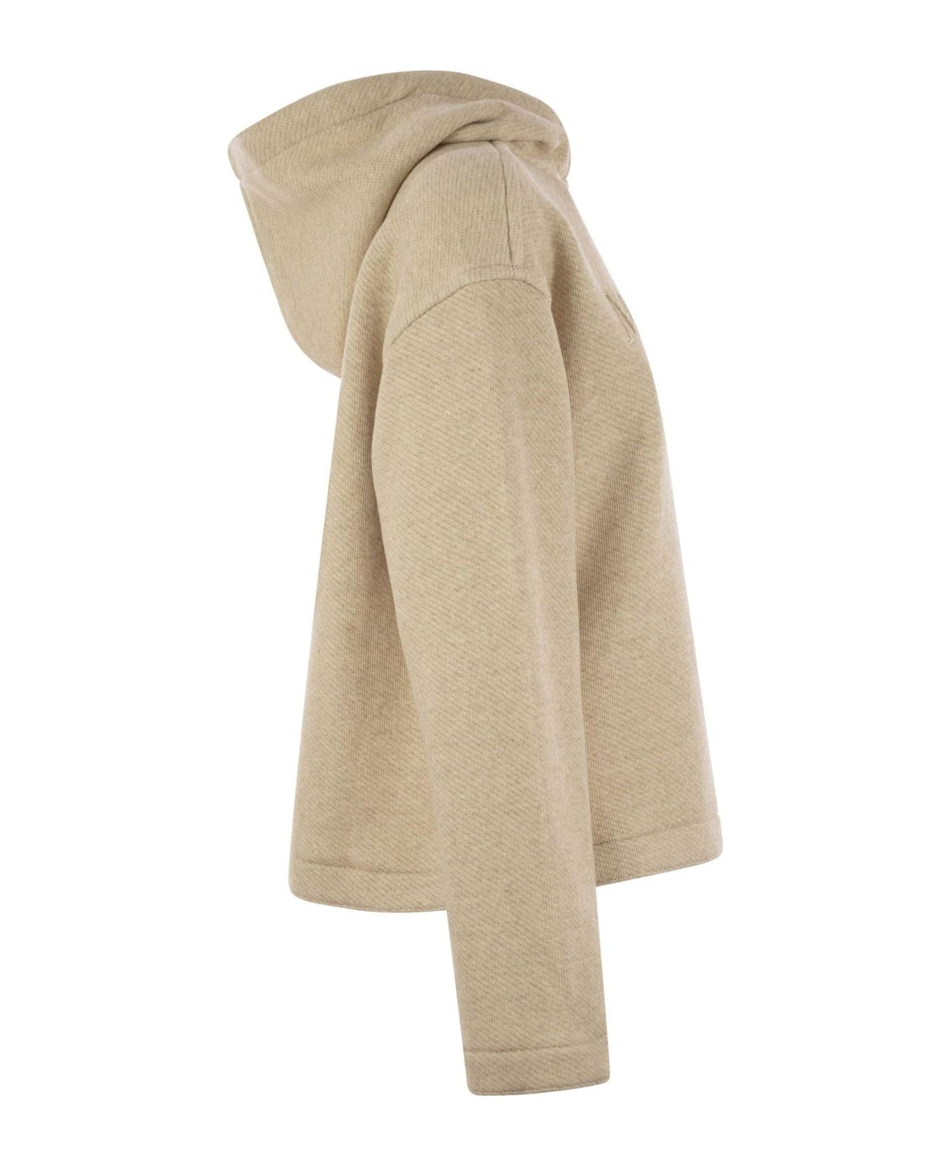 Max Mara Gary Logo Embroidered Hoodie - Beige