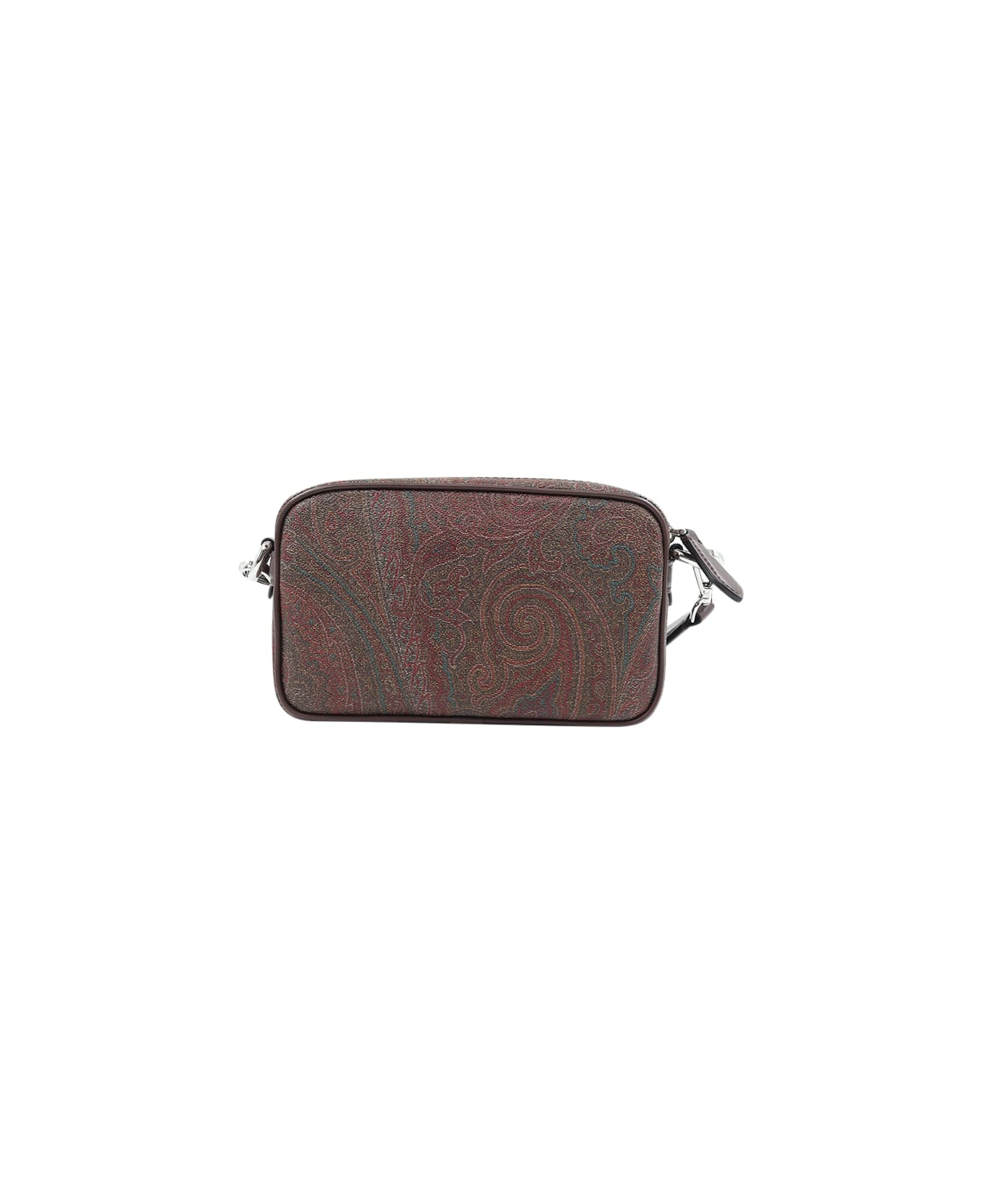 Etro Paisley Mini Bag In Coated Canvas - Brown