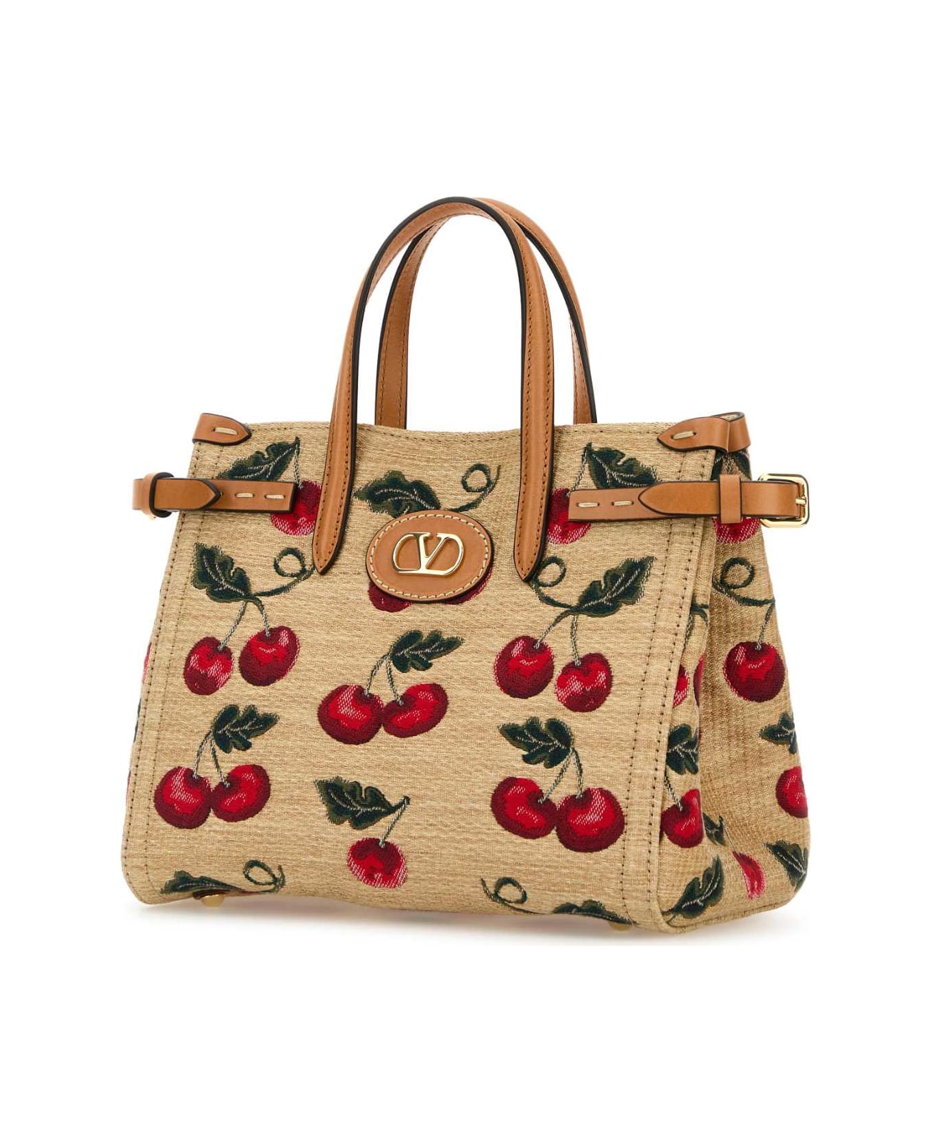 Valentino Garavani Embroidered Raffia Small Antibes Handbag - NATURALEMULTICOLORNATURALCAMEL