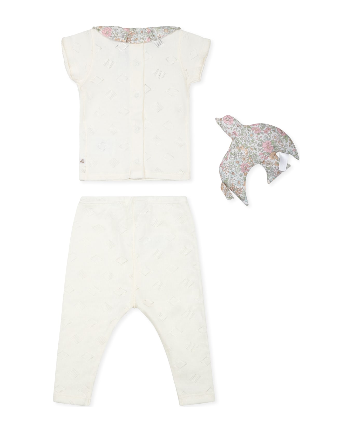 Bonpoint Ivory Cotton Birth Suit For Baby Girl - Ivory