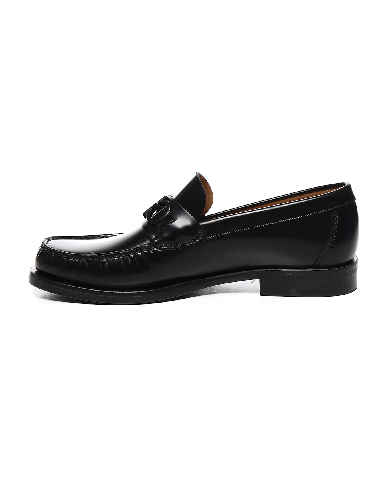 Ferragamo Gancini Ornament Loafers - Black